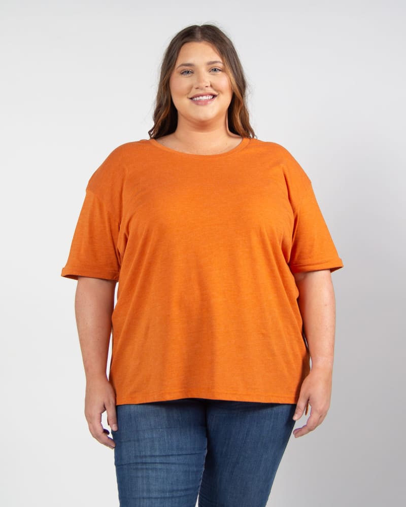 Front of a model wearing a size 3X Must Have Tee in Burnt Orange by chicka-d. | dia_product_style_image_id:289434
